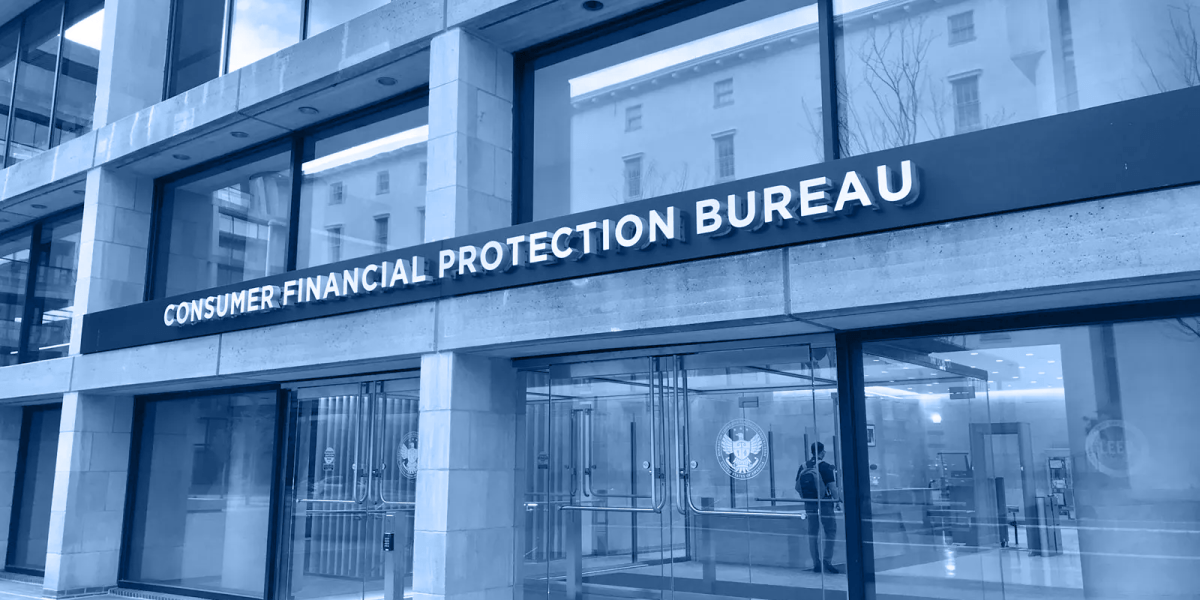 From One, Many: The Consumer Financial Protection Bureau office in Washington, D.C., symbolizing the shift from a single federal regulator to dozens of state attorneys general acting as mini-CFPBs.