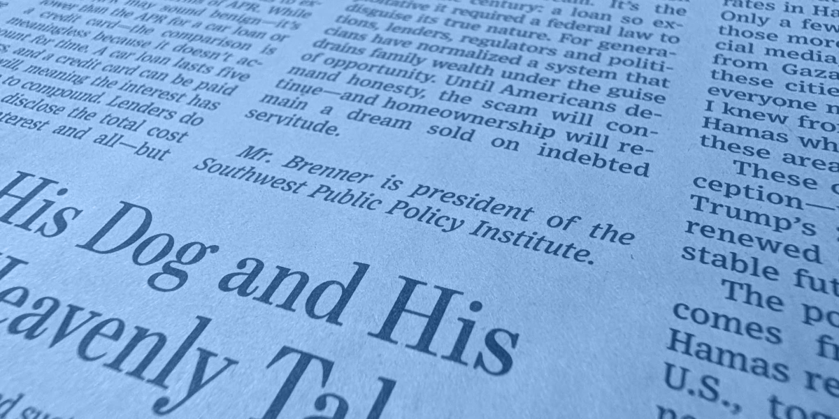 Southwest Public Policy Institute News